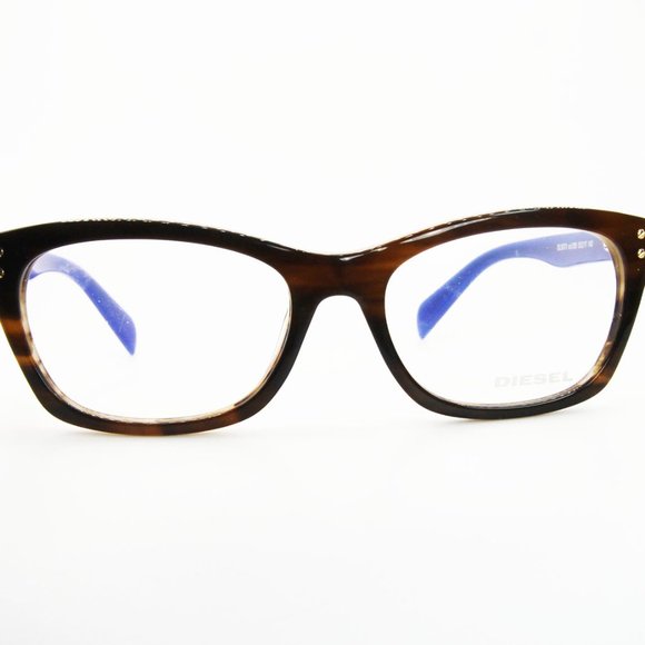 NEW DIESEL DL5073 050 53-17-140 HAVANA BLUE UNISEX EYEGLASSES - Picture 2 of 3